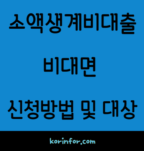 소액생계비대출 비대면 추가대출 50만원 신청 방법 및 대상 (온라인 추가대출 100만원)