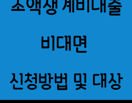 소액생계비대출 비대면 추가대출 50만원 신청 방법 및 대상 (온라인 추가대출 100만원)