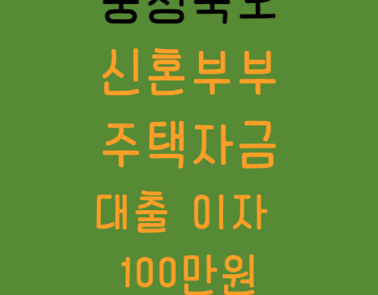 충북 신혼부부 주택자금 대출 이자 100만원 신청 방법 및 대상 (전세 주택담보대출 충청북도 청주 충주 제천시 보은 옥천 영동 증평 진천 괴산 음성 단양군)