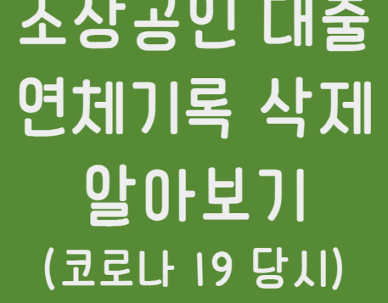 소상공인 대출 연체기록 삭제 신청 방법 및 대상 (장점, 단점 코로나19 펜데믹 빚 연체기록)