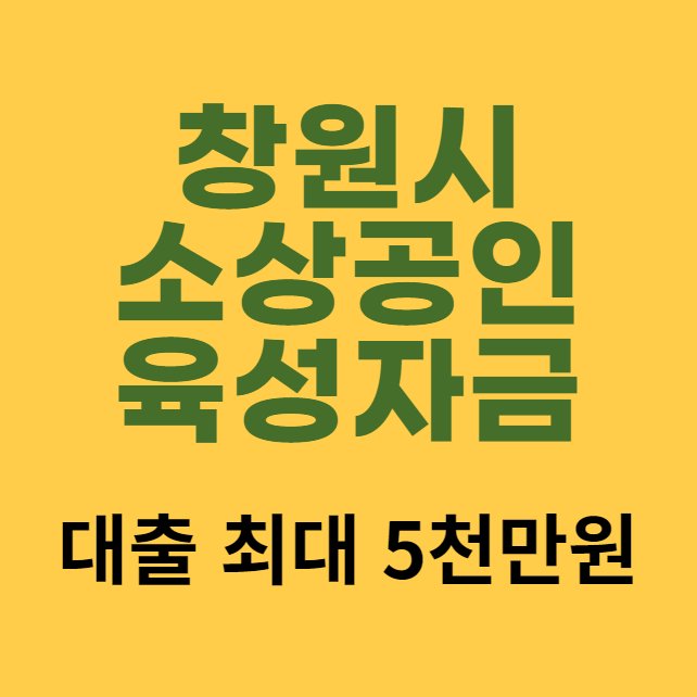 창원시 소상공인 육성자금