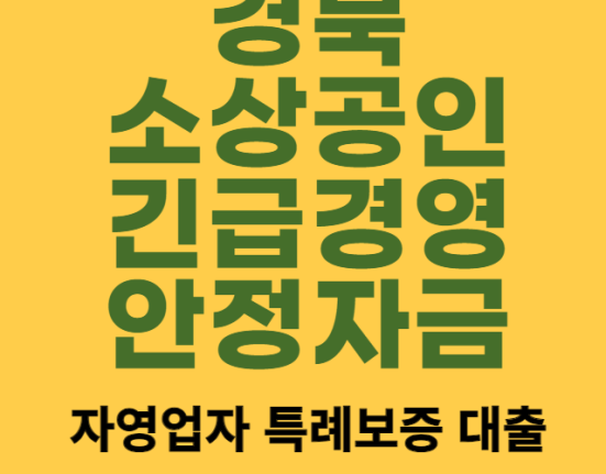 경북 소상공인 긴급경영안정자금 신청 방법 및 대상 (자영업자 특례보증 대출)