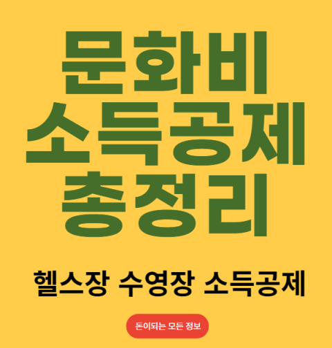 헬스장 수영장 소득공제 조회 및 공제 한도, 날짜 (문화비 소득공제 총정리)