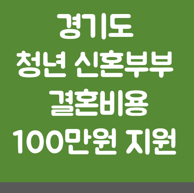 경기도 청년 신혼부부 결혼비용 지원금 100만원