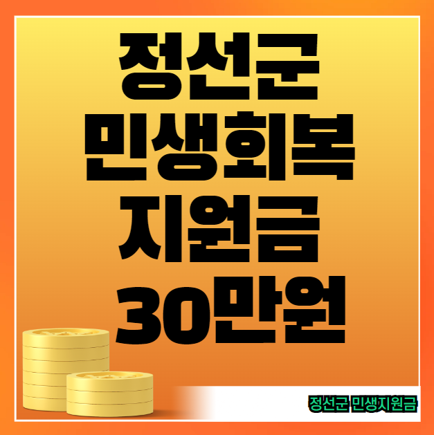 정선군 민생회복지원금 30만원 신청 일정