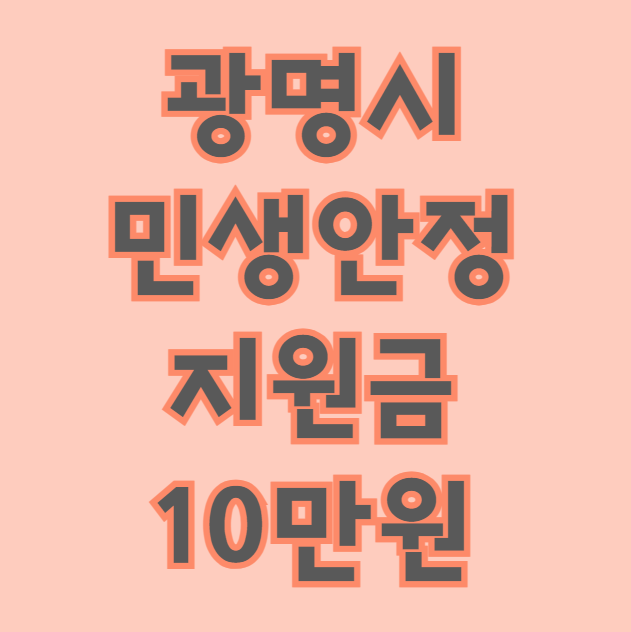 광명시 민생안정지원금 10만원