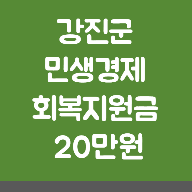 강진군 민생경제회복지원금 20만원 자격 대상