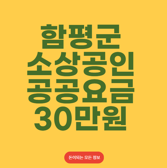 함평군 소상공인 공공요금 30만원 신청 자격