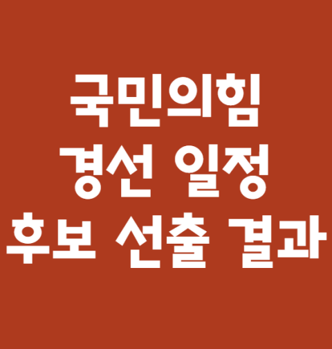 국민의힘 경선 중계 일정 결과 대통령 후보 국힘 (김문수 홍준표 유승민 한동훈 안철수 나경원 오세훈)