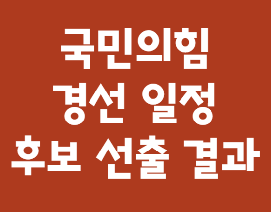 국민의힘 경선 중계 일정 결과 대통령 후보 국힘 (김문수 홍준표 유승민 한동훈 안철수 나경원 오세훈)