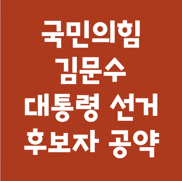 김문수 공약 국민의힘 대통령 선거 후보자 공약