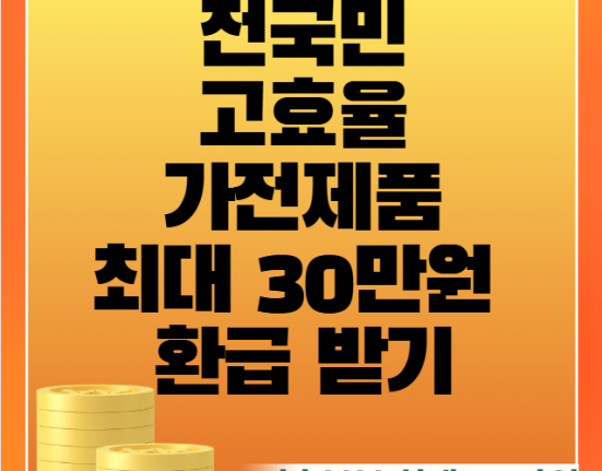 전국민 고효율 가전제품 30만원 환급 신청 방법, 대상 품목은? (세탁기 건조기 냉장고 청소기 TV 제습기 식기세척기 등)