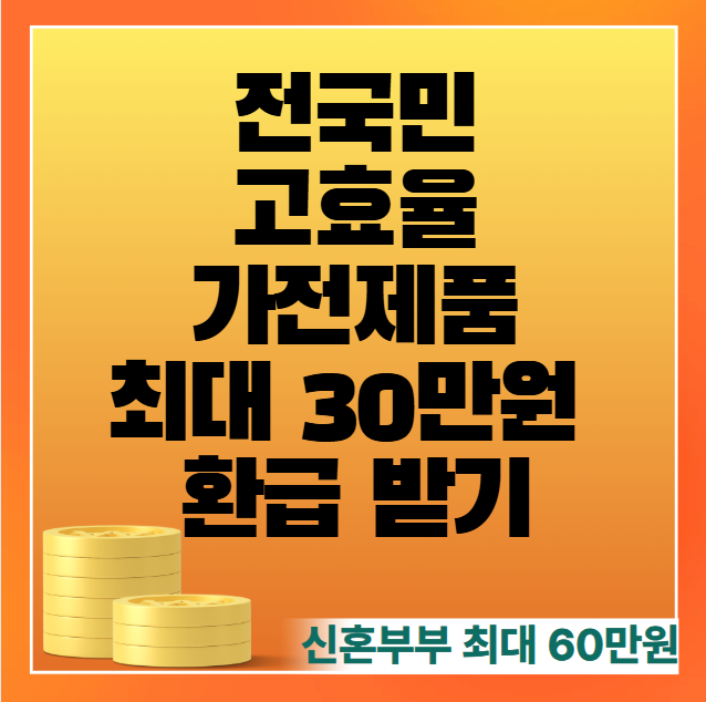 전국민 고효율 가전제품 30만원 환급 신청 방법, 대상 품목은? (세탁기 건조기 냉장고 청소기 TV 제습기 식기세척기 등)