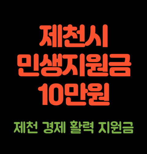 제천시 민생지원금 10만원 신청 방법 및 사용처, 지원 대상 (제천 경제활력지원금)
