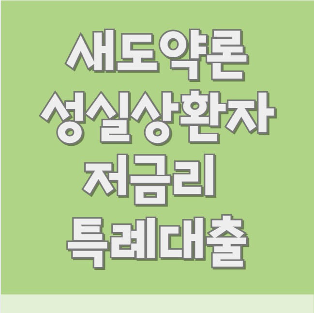 새도약론 신청 방법 및 대상 (성실상환자 대출 한도 금리)