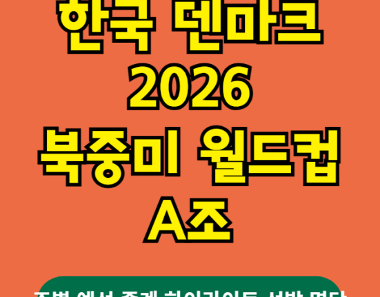 대한민국 덴마크 북중미 월드컵 A조 예선 하이라이트 중계 선발 분석