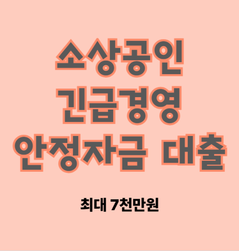 소상공인 긴급경영안정자금 대출 신청 방법 및 지원 대상, 한도·금리 총정리 (대리대출 일시적 경영애로)