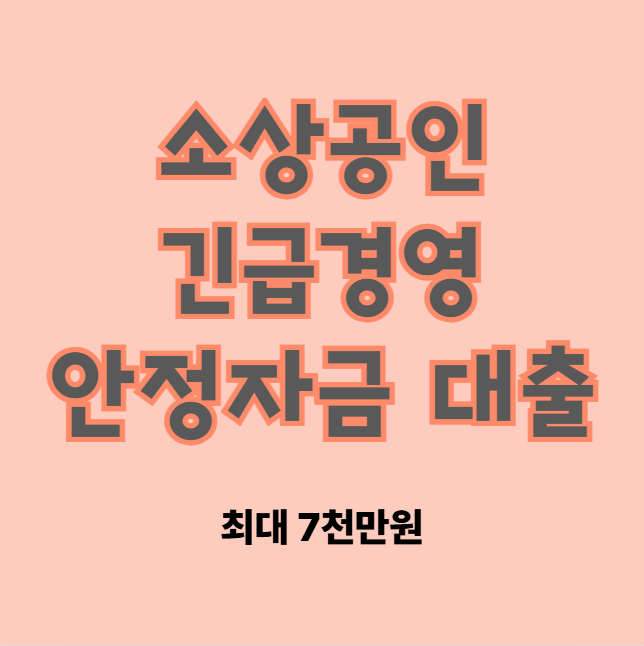 소상공인 긴급경영안정자금 대출 신청 방법 및 지원 대상, 한도·금리 총정리 (대리대출 일시적 경영애로)