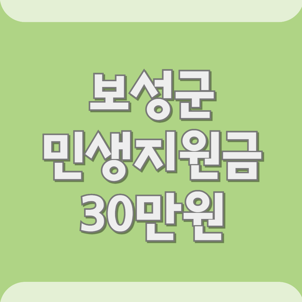 보성군 민생회복지원금 30만원 신청 방법 및 지급 시기, 자격 대상 (사용처)